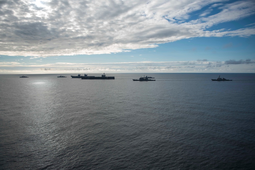 Saxon Warrior is a United States and United Kingdom co-hosted carrier strike group exercise that demonstrates interoperability and capability to respond to crises and deter potential threats.