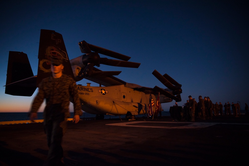 Memorial service aboard USS Bonhomme Richard (LHD 6)
