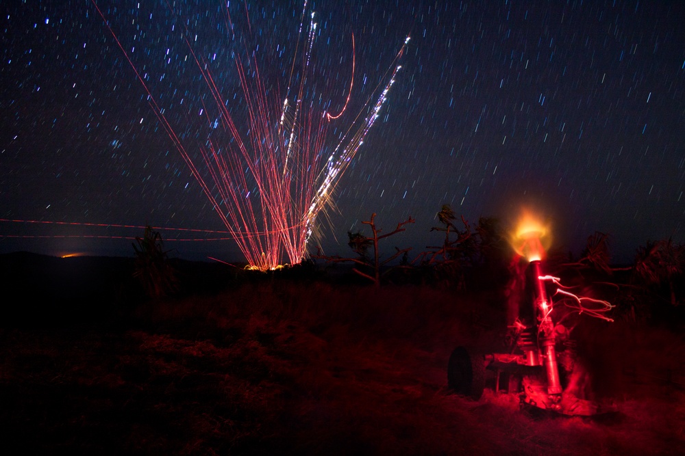 120 mm mortars at night