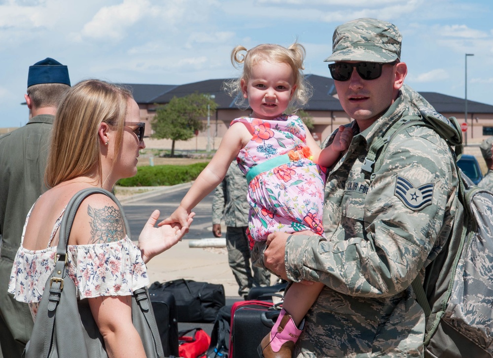 Colorado Air National Guard Airmen return home from Theatre Security Package mission from Kadena Air Base, Okinawa, Japan