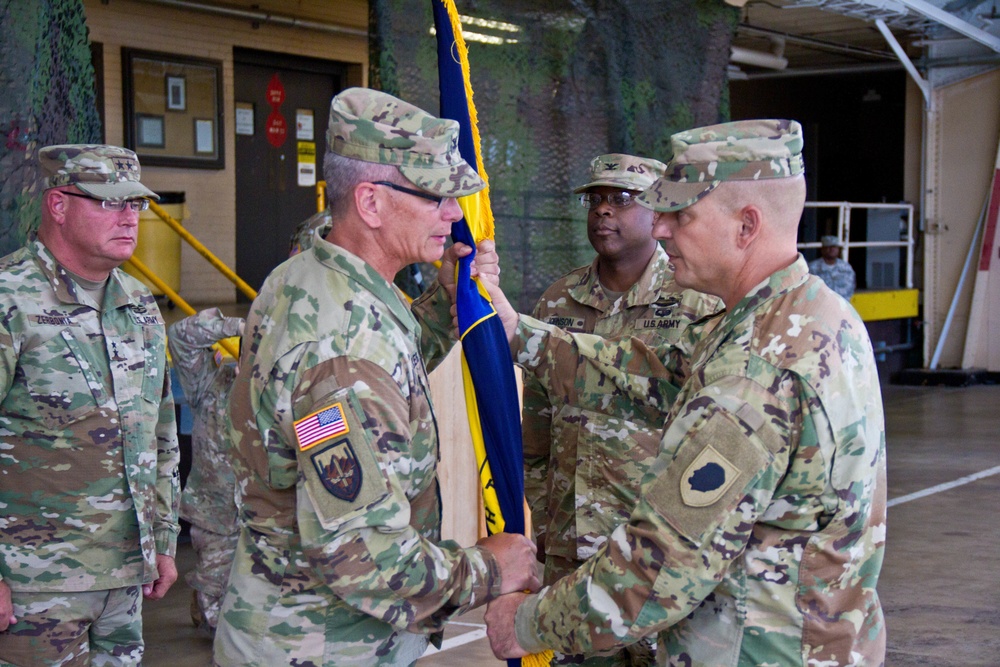 Thacker Receives Command Colors