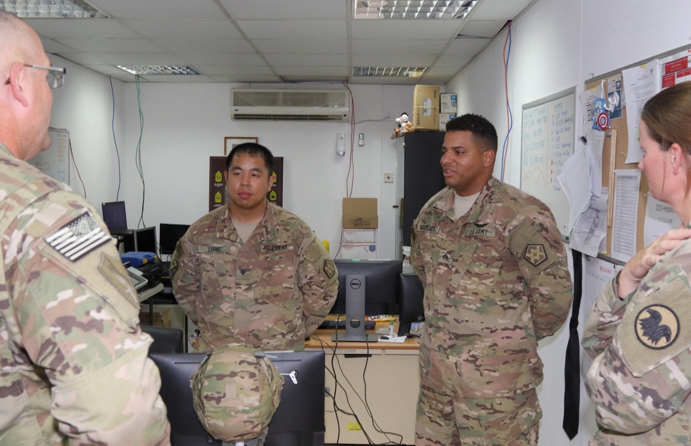 Army Reserve Senior Enlisted visits deployed troops