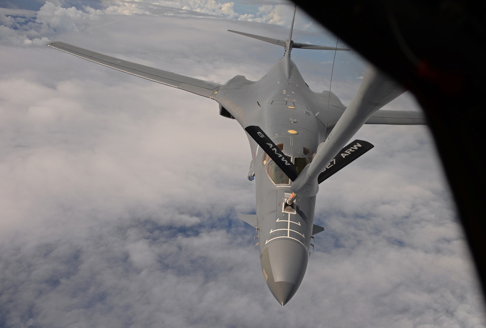 B-1B Lancers practice sorties in Guam airspace