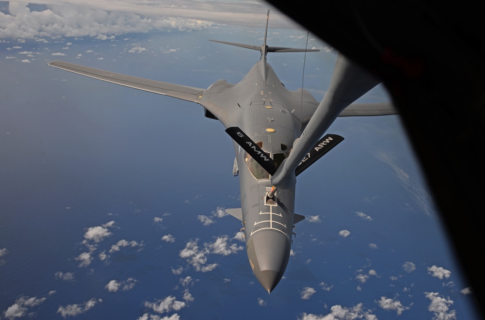 B-1B Lancers practice sorties in Guam airspace