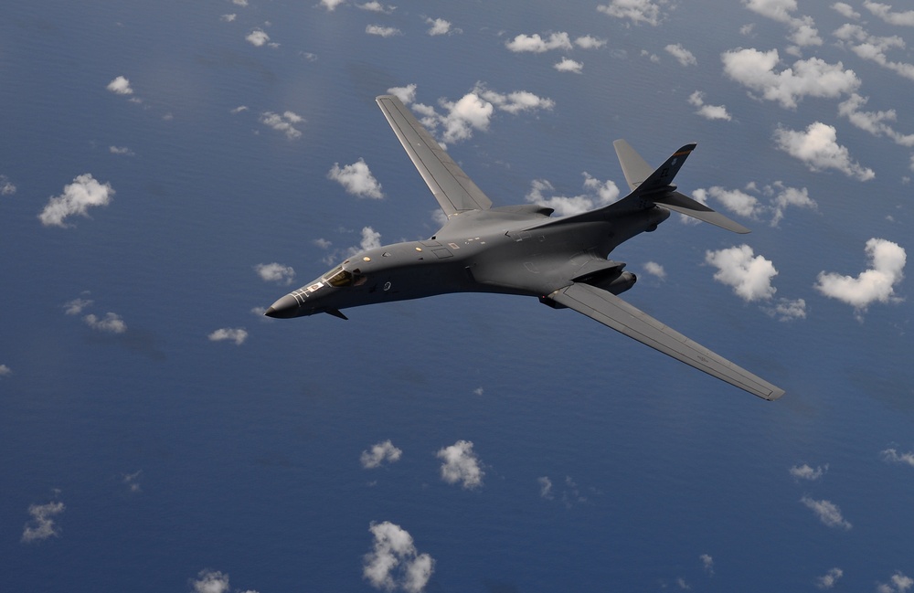 B-1B Lancers practice sorties in Guam airspace