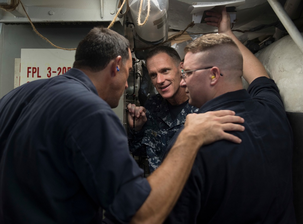 USS Lake Erie (CG 70) visit with Rear Adm. Bill Byrne