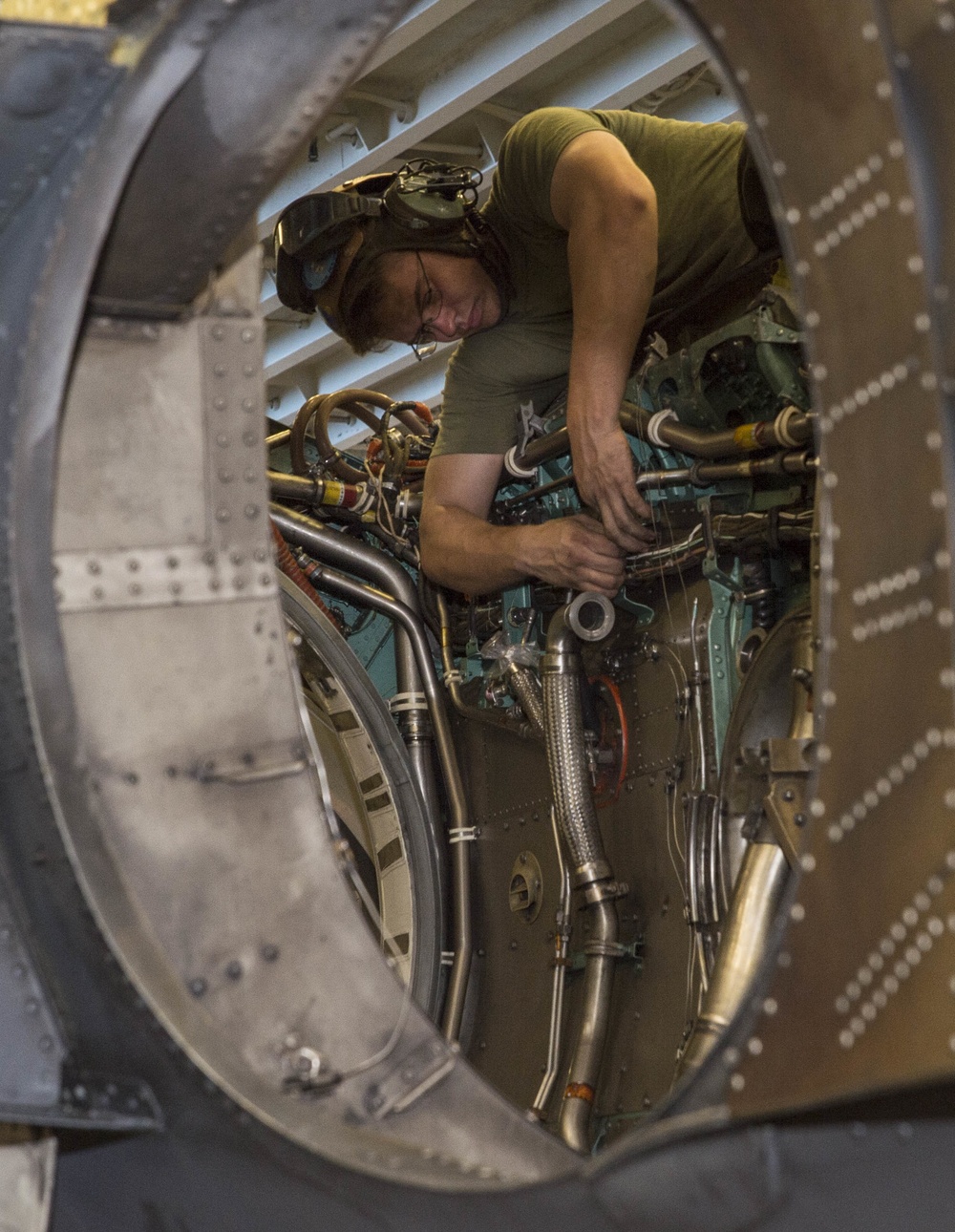 VMA 311 Marines Perform Maintenance on an AV-8B Harrier