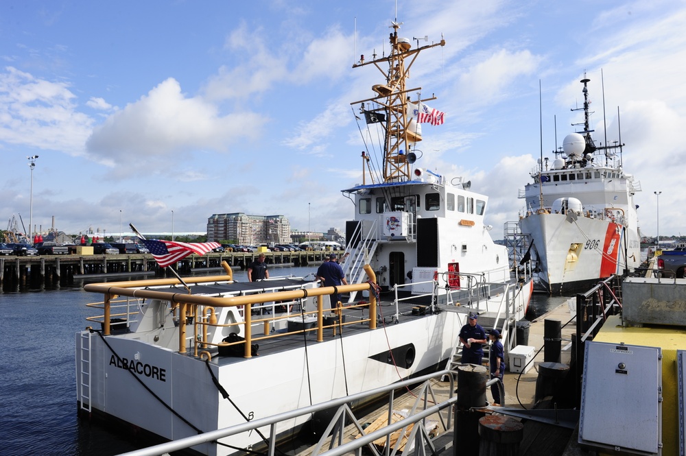 Coast Guard Cutter Albacore Undergoes Maintenance at Base Boston