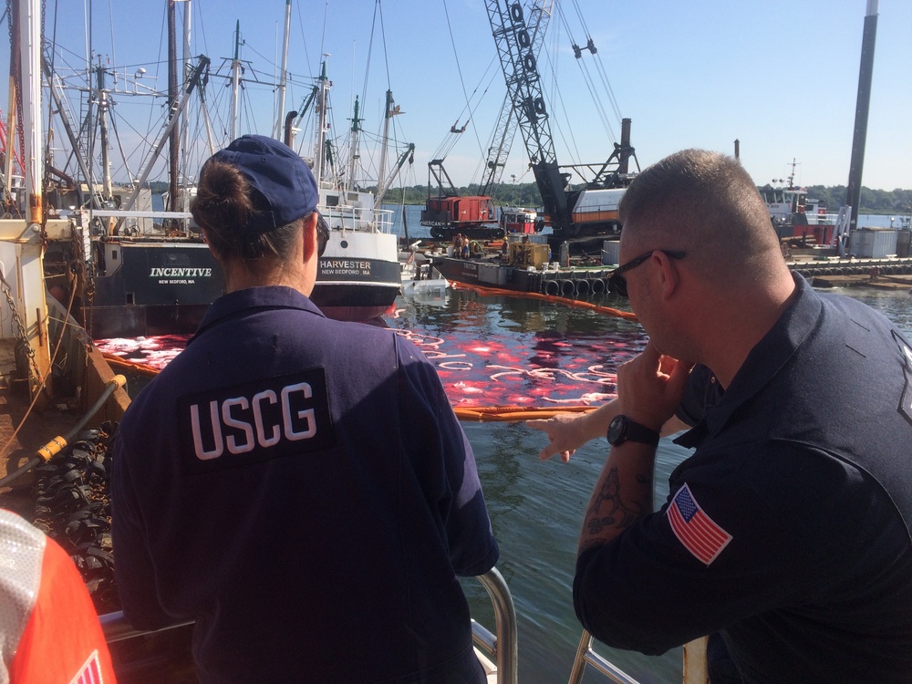 Coast Guard oversees fuel spill clean up in New Bedford Harbor