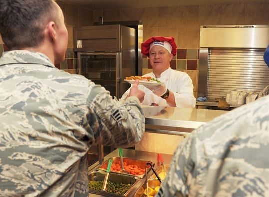 Senior leaders serve up holiday meal