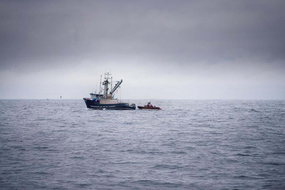 U.S. Coast Guard Cutter Douglas Munro small boat crew supports Operation North Pacific Guard