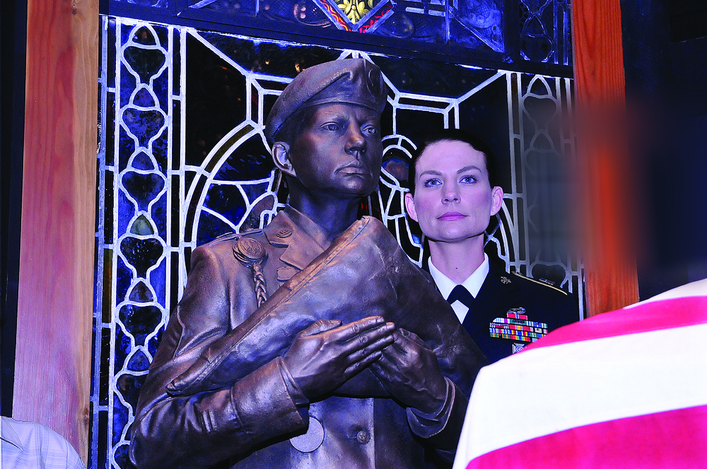 Honor -- Army Quartermaster Museum statue commemorates mortuary affairs function