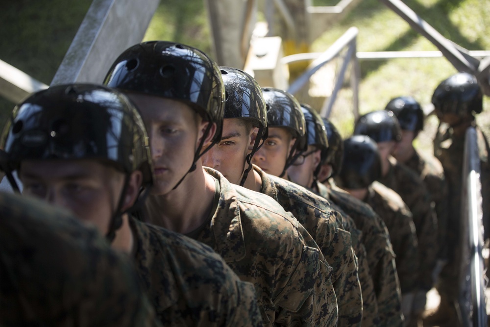 Marine recruits overcome fears, build confidence on Parris Island rappel tower