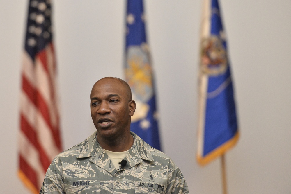 CMSAF Kaleth O. Wright visits 70th ISRW Airmen