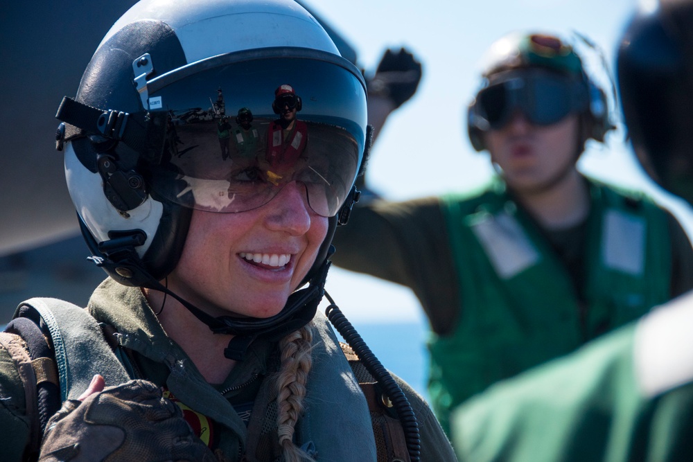 VMA-311 &quot;Tomcats&quot; Pilots prepare for flight ops aboard USS Bonhomme Richard (LHD 6)