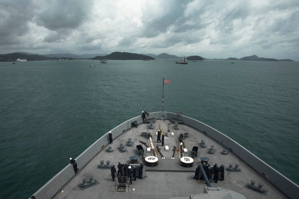 USS San Diego (LPD 22) Phuket Thailand Arrival