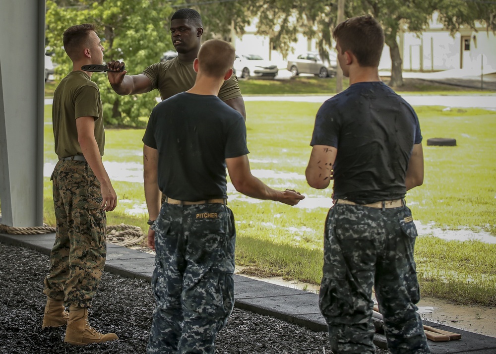 Naval Academy Midshipmen get a glimpse of the Marine Corps