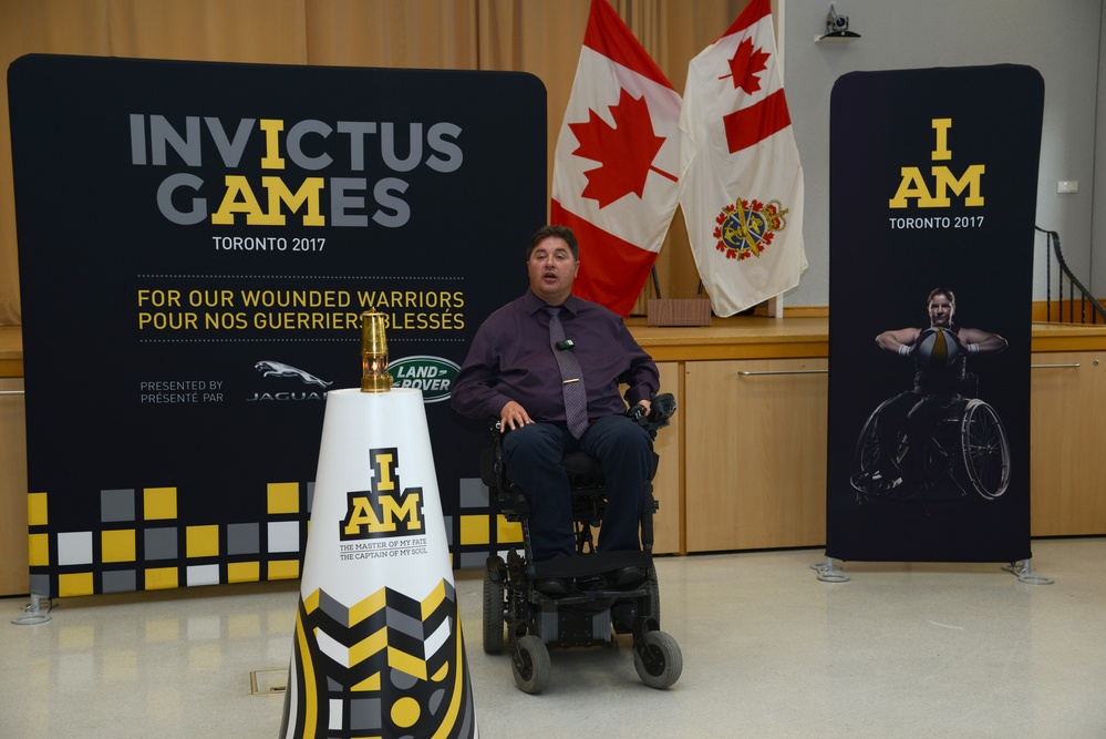 Former Landstuhl Regional Medical Center patients light Invictus Games torch before competition in Canada, thank medical team