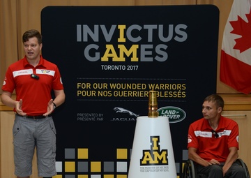 Former Landstuhl Regional Medical Center patients light Invictus Games torch before competition in Canada, thank medical team
