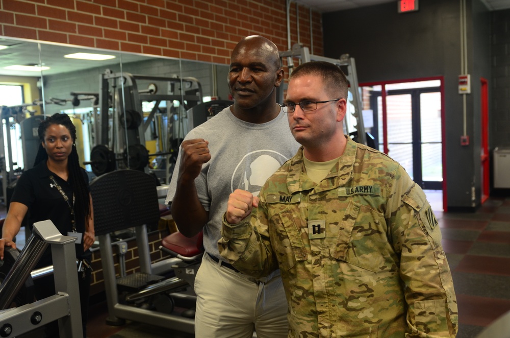 Evander Holyfield visit Soldiers at Fort Stewart