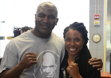 Evander Holyfield visits Marne Soldiers