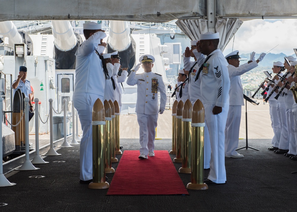 Rear Adm. Mark C. Montgomery Retires aboard USS Missouri Memorial