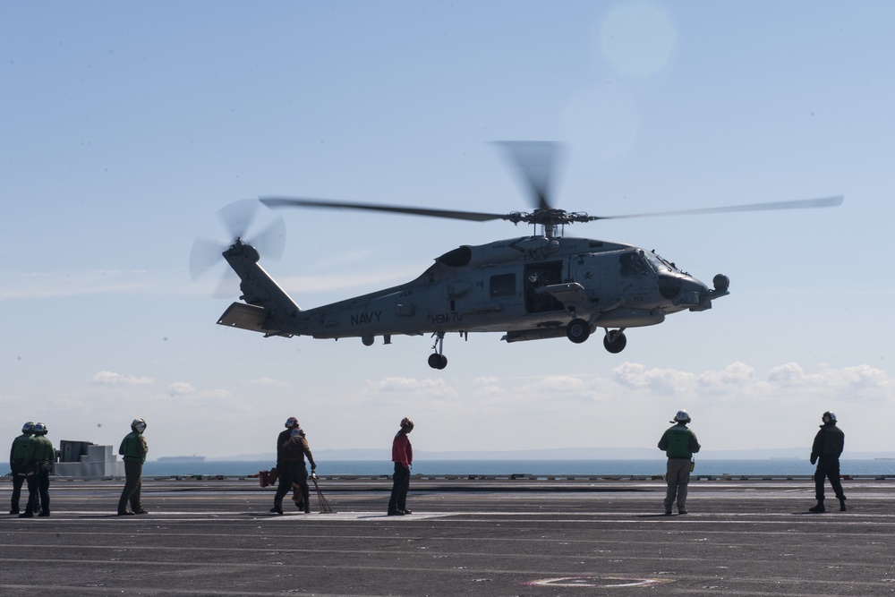 GHWB is the flagship of Carrier Strike Group (CSG) 2, which is comprised of the staff of CSG-2; GHWB; the nine squadrons and staff of Carrier Air Wing (CVW) 8; Destroyer Squadron (DESRON) 22 staff and guided-missile destroyers USS Laboon (DDG 58) and US..