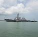 USS John S. McCain arrives at Changi Naval Base