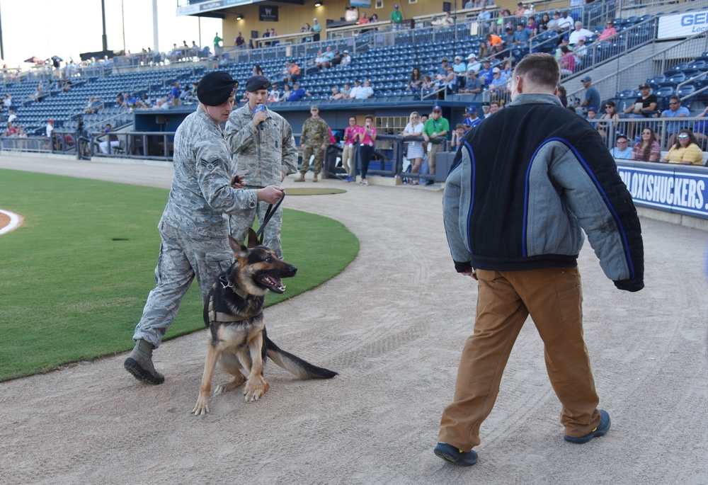 Shuckers recognize service members