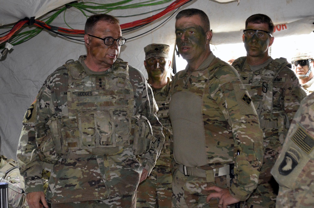 U.S. Army Europe Commanding General visits Soldiers durign Combined Resolve IX