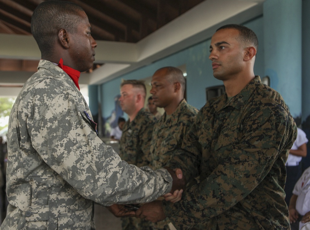 U.S. Marines with SPMAGTF-SC conduct training with Dominican Republic military