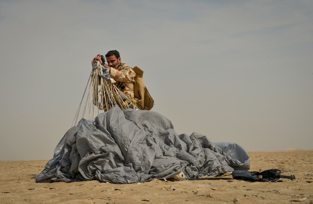 U.S, Qatari Armed Forces conduct Friendship Jump, Wing Exchange