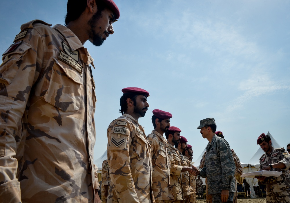 U.S, Qatari Armed Forces conduct Friendship Jump, Wing Exchange