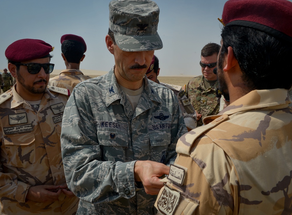 U.S, Qatari Armed Forces conduct Friendship Jump, Wing Exchange