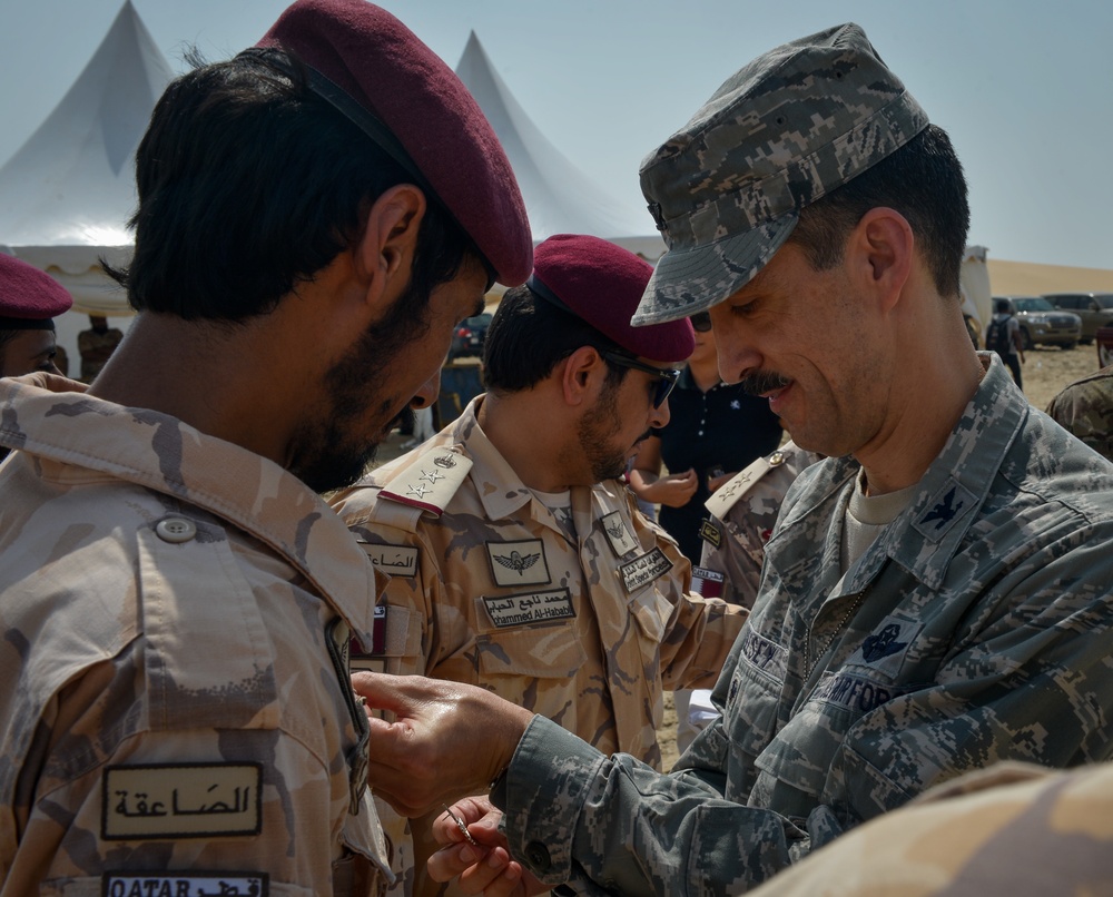 U.S, Qatari Armed Forces conduct Friendship Jump, Wing Exchange