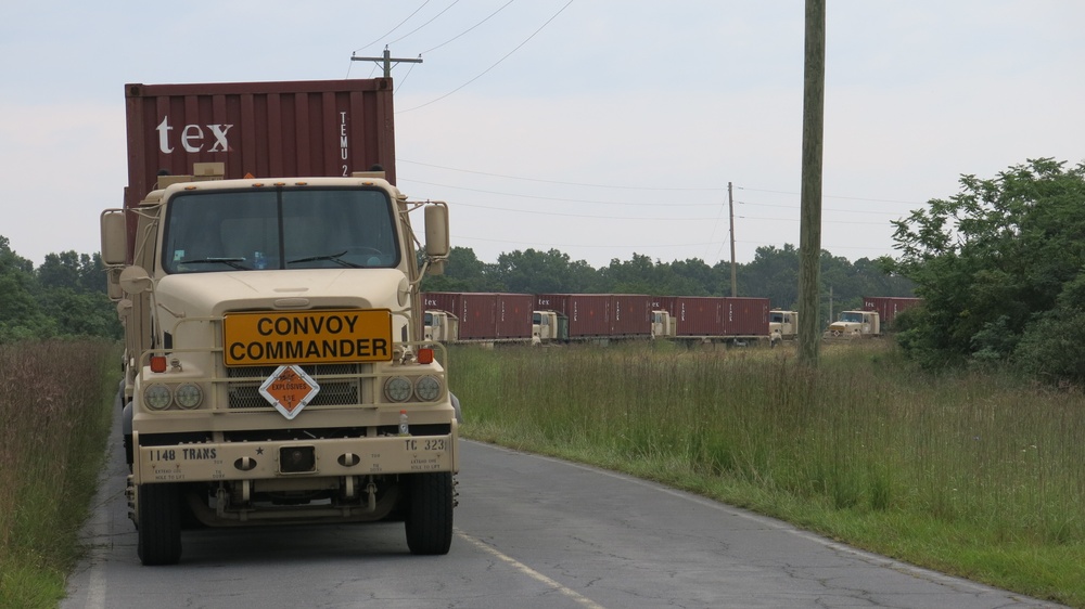 The 1148th Transportation Company, Georgia Army National Guard arrives at Letterkenny Munitions Center in support of Operation Patriot Bandoleer.