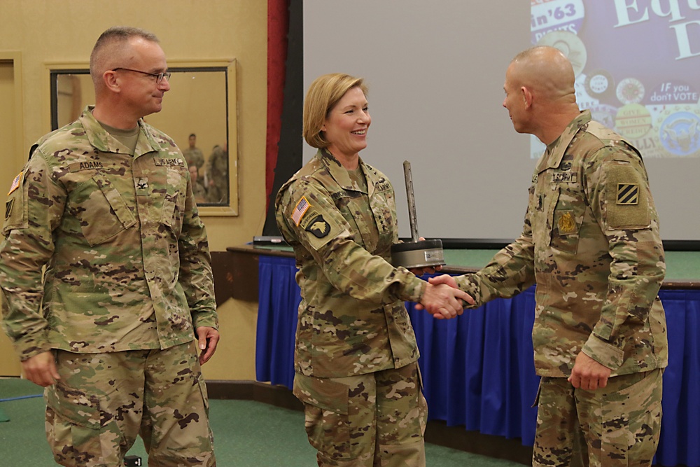 Marne community recognizes women's equality at observance; Guest speaker highlights strides in history that led to her military success