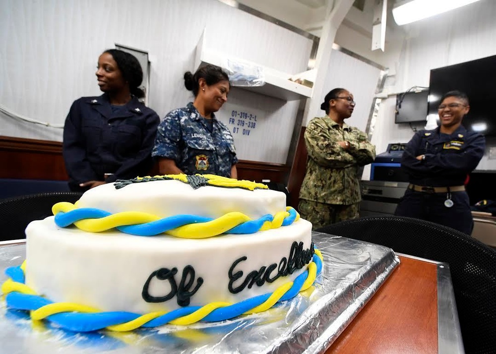 Cake-cutting ceremony celebrating 44th anniversary of the Career Counselor rate held aboard USS Chung-Hoon