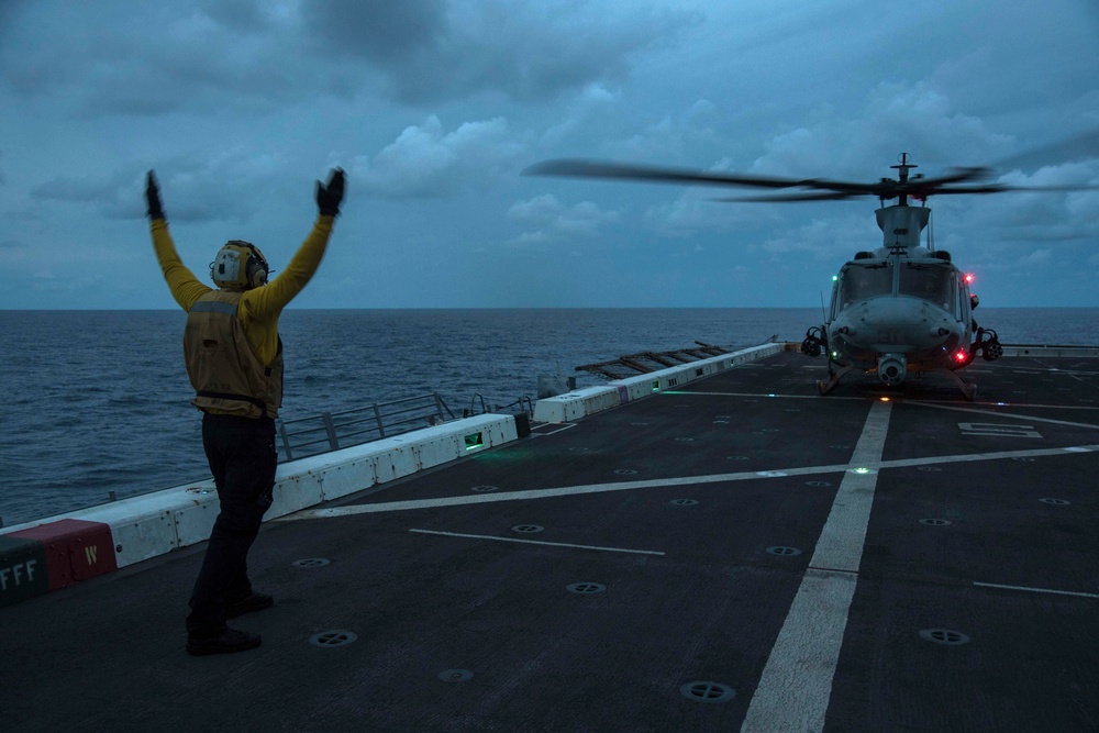 USS San Diego (LPD 22) Evening Flight Operations