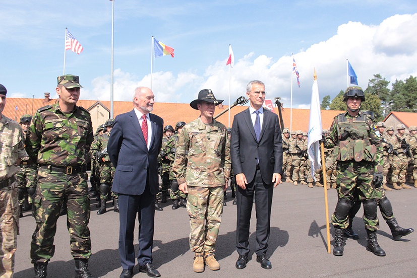 NATO Secretary General and Polish Minister of Defense visit Battle Group Poland