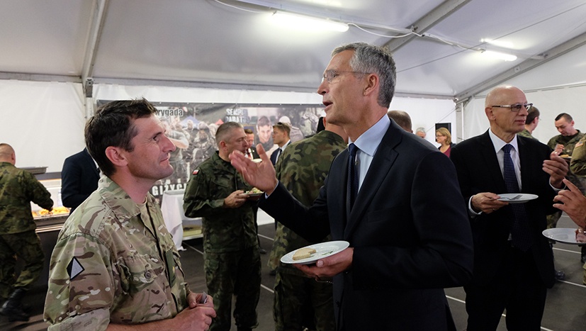 NATO Secretary General and Polish Minister of Defense visit Battle Group Poland