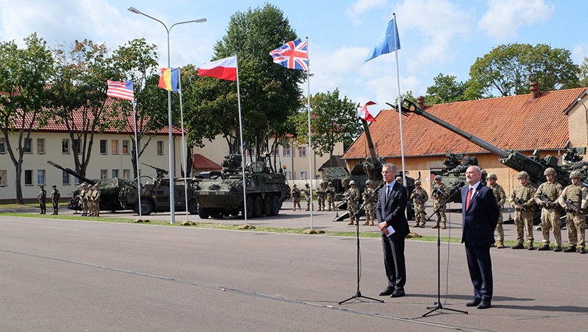 NATO Secretary General and Polish Minister of Defense visit Battle Group Poland