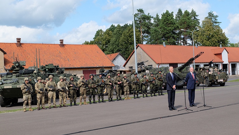 NATO Secretary General and Polish Minister of Defense visit Battle Group Poland