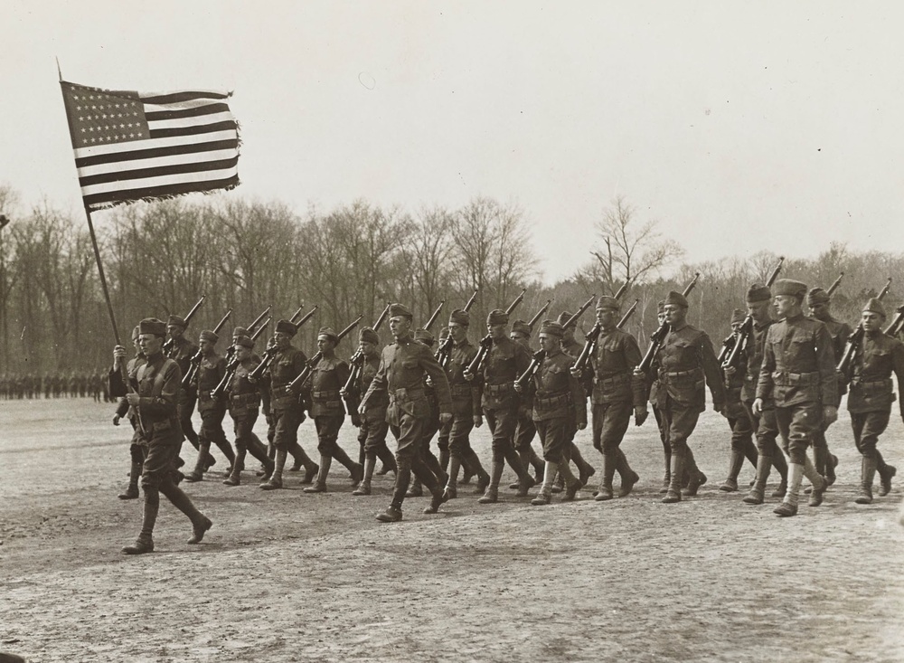 77th Divison Soldier in Blessing of the Flag ceremony