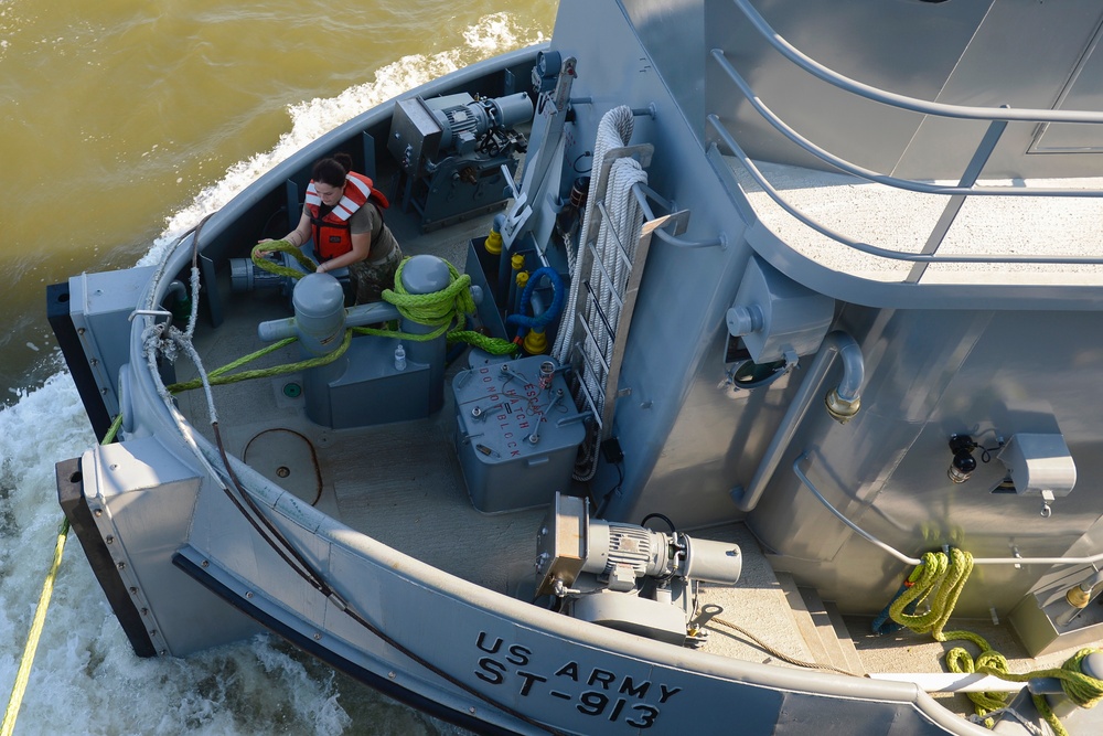 Oh buoy! Soldiers anchor vessel for hurricane season