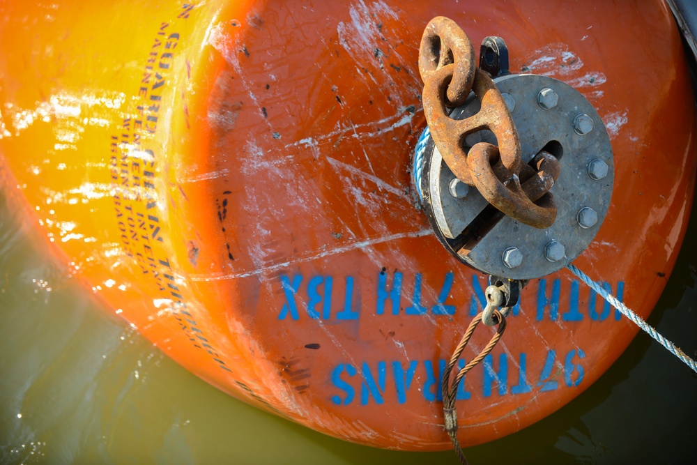 Oh buoy! Soldiers anchor vessel for hurricane season