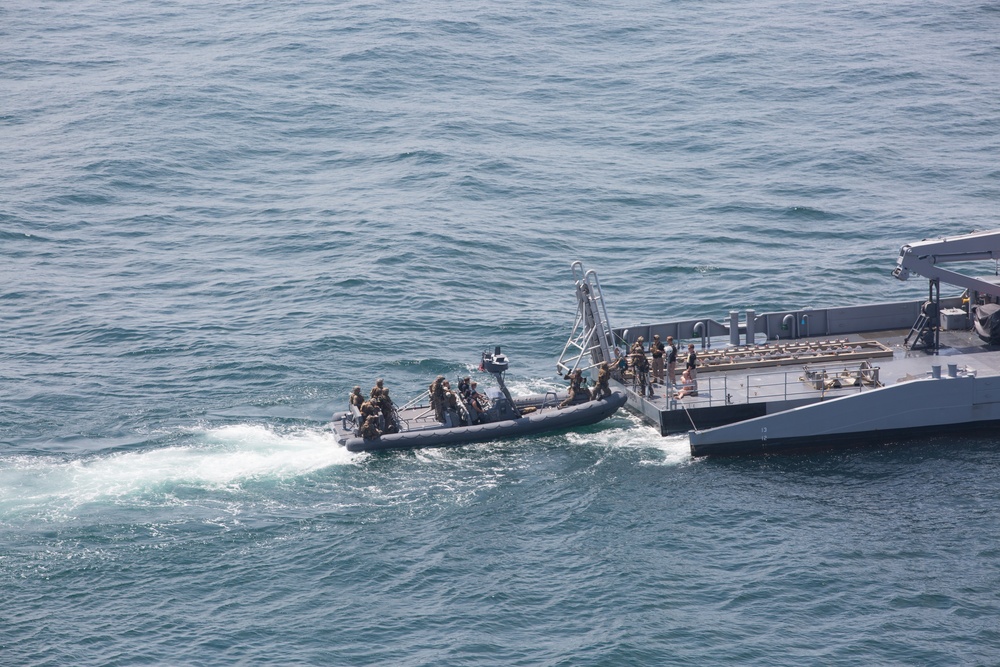 Guardian Angel: MRF provides security from an MH-60S Seahawk