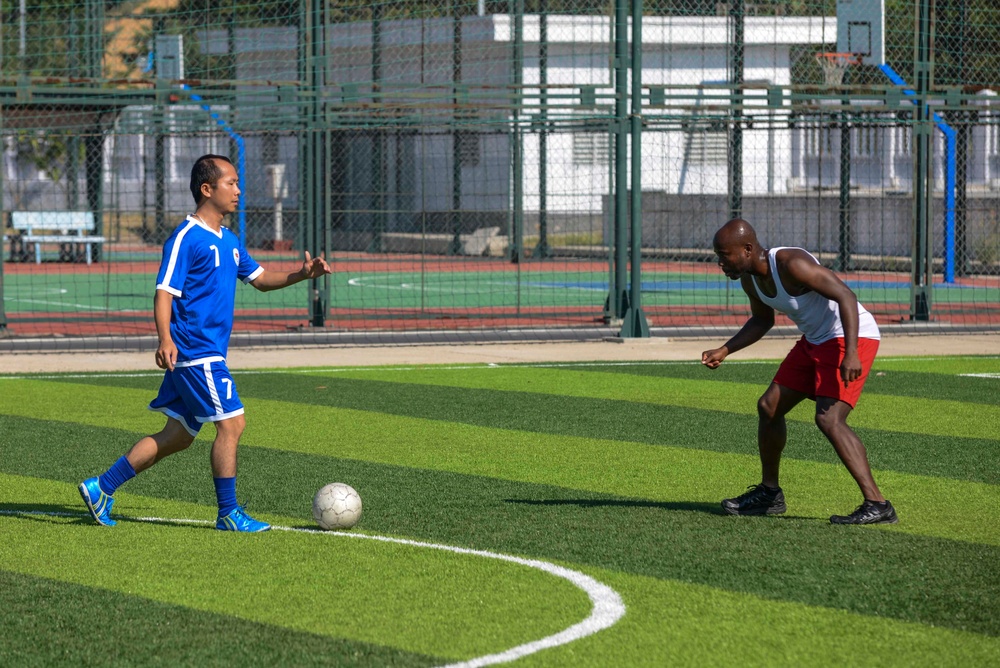 15th MEU, America ARG break out the cleats for friendly soccer game