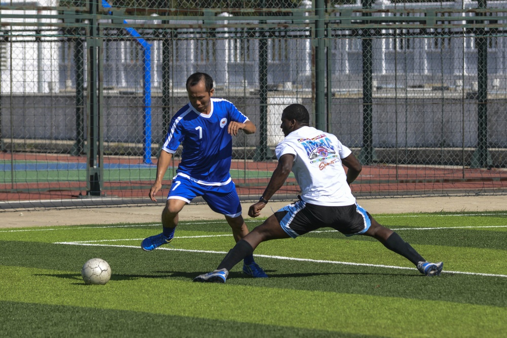 15th MEU, America ARG break out the cleats for friendly soccer game