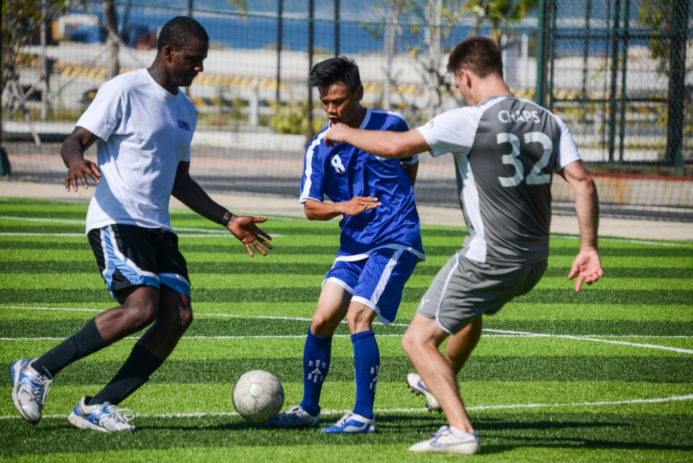 15th MEU, America ARG break out the cleats for friendly soccer game